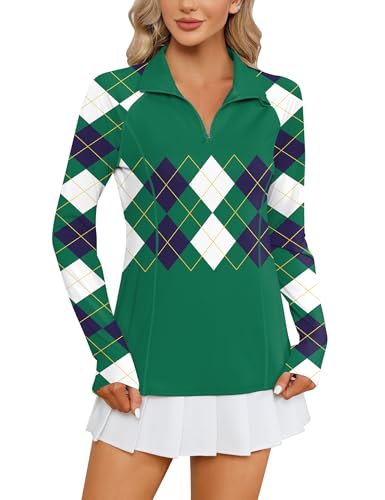 Image of LOMON Women Long Sleeve Shirts Sun Protection 1 /4 Zip Summer Quick Dry Hiking Shirts Quarter Zip Pullover for Women