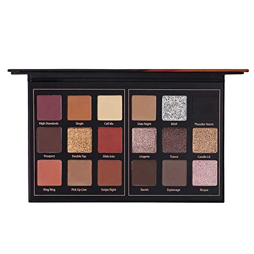 Prism Makeup Matte Eyeshadow Palette Pro 18 Colors Pigmented Shimmer Glitter Eye Shadow Palette, Blendable Long Lasting Waterproof Makeup Cosmetics Halloween Makeup Kit (01# Seductress) #TOP1