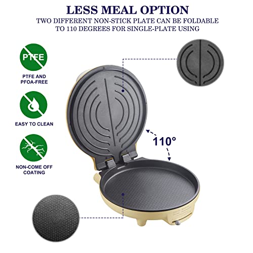 Bear Electric Griddle, 11.8'' Smokeless Indoor Grill with Nonstick