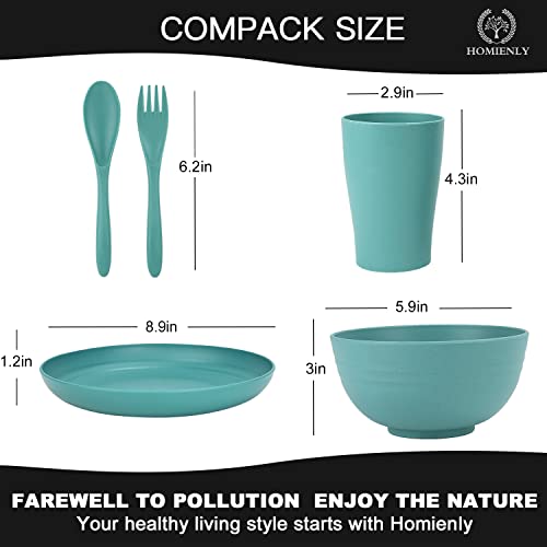 Wheat Straw Dinnerware Sets, 20Pcs Dishes Dinnerware Sets Microwave And Dishwasher Safe, Lightweight Unbreakable Dish Set, Reusable Dinner Plates Kids Plates And Bowls Sets (Multicolor) #TOP1