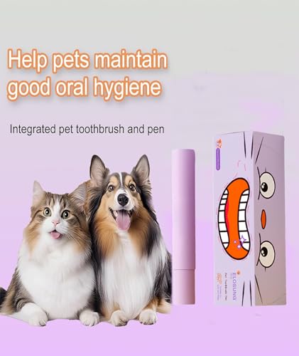 Image of Dog Teeth Cleaner, Teeth Cleaner for Dogs and Cats, All-in-One Pet Dental Care Tool with Brush and Paste, Easy to Use Teeth Cleaning Stick for Oral Hygiene, Substance Tartar Remover for Pets' Teeth