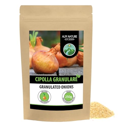 Cipolle granulare (250g), granuli di cipolla, cipollа macinatа, 100% naturali, cipollа essiccatа delicatamente, naturalmente senza additivi, vegan