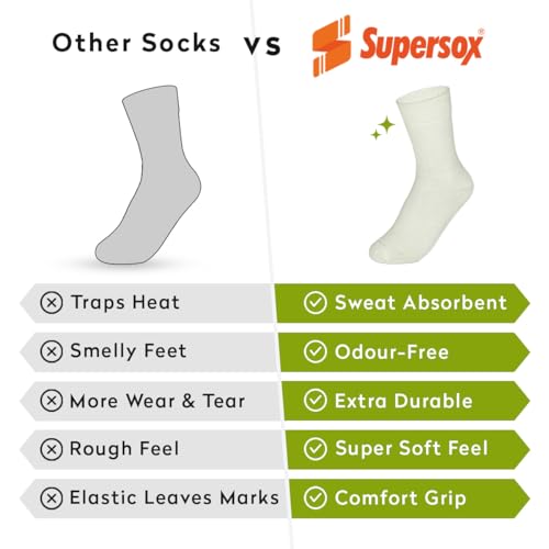Image of Supersox Bamboo Regular School Uniform Socks for Kids | Sustainable Bamboo Fabric | Breathable, Moisture Absorbent & Odour Resistant | Extra Durable Welt for All-Day Comfort | Pack of 3