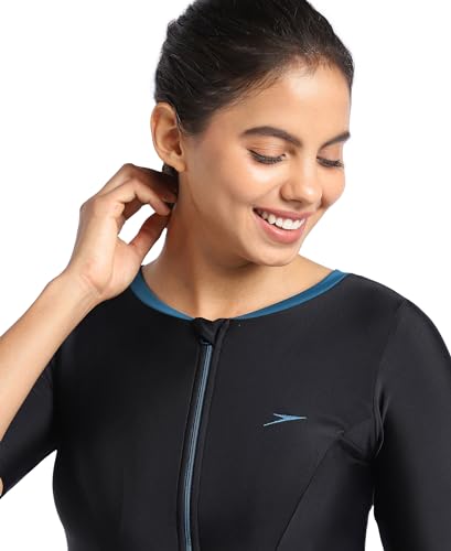 Image of Speedo Women's Swimdress with Boyleg | Swimming Costume Swimsuit | Chlorine Resistance | UPF 40+ Sun Protection | Removable Bra Pads