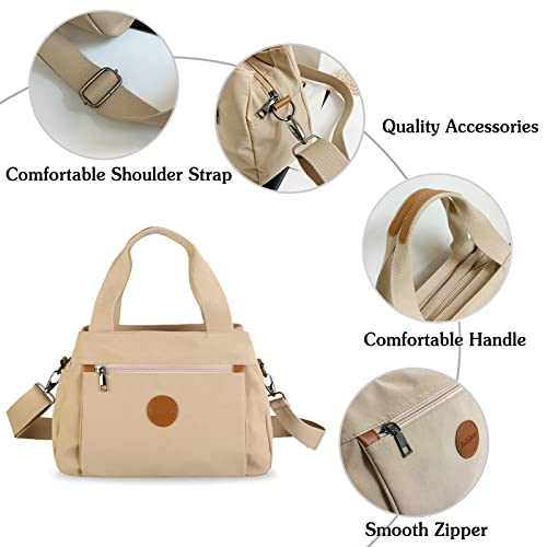 PORRASSO Women Crossbody Bag Casual Handbag Multi-pocket Shoulder Bag Nylon Tote4
