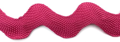 Image of Giant Jumbo RIC Rac Trim - 1-1 /2 Inch (38mm) Wide Zig Zag Sewing Trim - Rick Rack Ribbon for Sewing, Quilting, Costumes, Crafts & Home Decor (Dark Pink, 5 Yards)