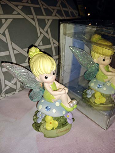 Precious Moments, Disney Showcase Collection, December Fairy As Tinker Bell, Blue Topaz, Resin Figurine, 113219