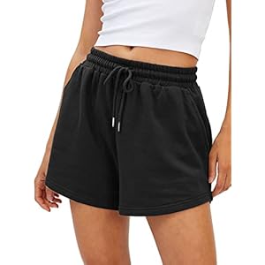 BUHIM Shorts Damen Sommer Sport Shorts Lässige Kurze Hose Baumwolle High Waist Running Shorts Gym Fitness Shorts Kurz Sporthose Jogginghose