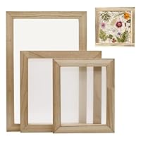TETEWEVER 3 Stück Papierherstellung Rahmen 3 Größen Papierschöpfrahmen Holz Papier Schöpfen Werkzeuge Schöpfrahmen Mesh für DIY Papierhandwerk Craft Karten