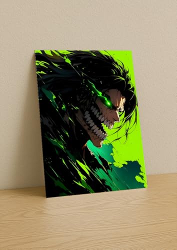 Image of NIJUKA Anime Printed A4 Size Metal sheet Poster For Home And Room Decoration | For Anime Art Fans Boys And Girls (Fanart Attack Titan)
