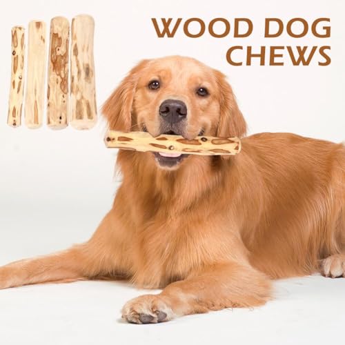 Hundekauspielzeug aus Holz, Kaffee-Holz, Hundekaustab für regelmäßiges Kauen, 100% natürliches Spielzeug sicher, Hundezahnreinigung & Stressabbau, Bio-Spielzeug geeignet für große Hunde und Welpen bis
