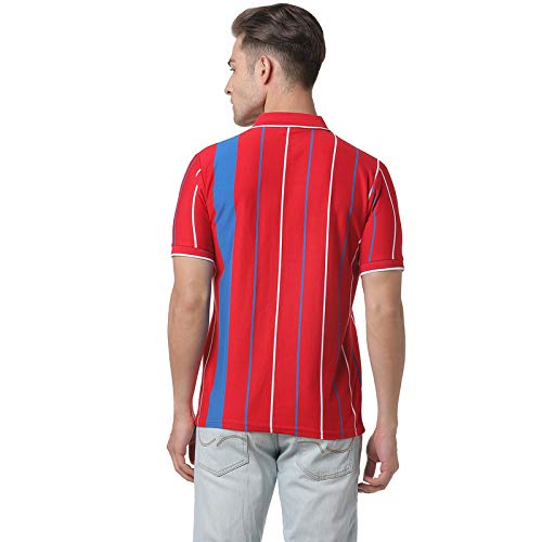 Image of CAHOOT Men Red Striped Casual T-Shirt