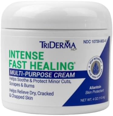 Intense Fast Healing Cream, Decreases Healing Time for Minor Irritations, Rashes, Scrapes, Cuts 4 Ounces