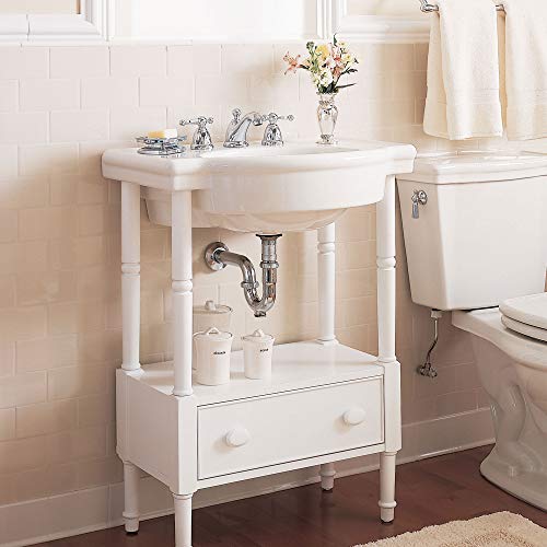 American Standard 282008.222 Retrospect Ceramic Pedestal Rectangular Bathroom Sink, 27" L X 14" W X 8.13" H, Linen #TOP2