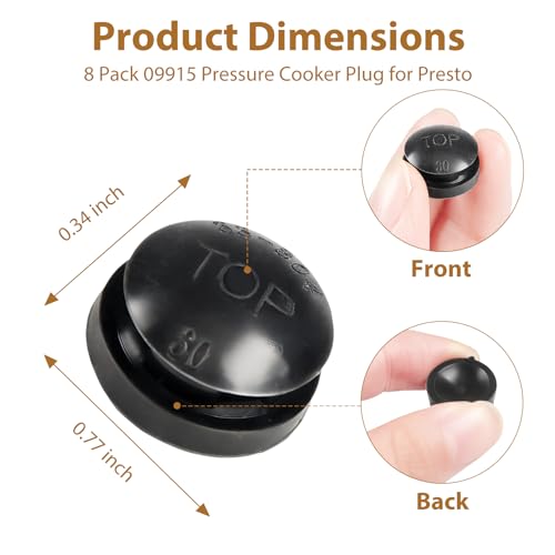 8-Pack 09915 Pressure Cooker Overpressure Plug for Presto, Replaces Pressure Cooker Parts & Accessories