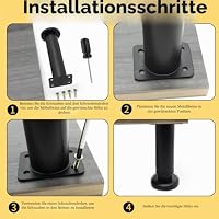 QINGYIWL 4 Stück Verstellbare Möbelfüße 18-30cm Höhenverstellbare Möbelfüße – Ansicht 6
