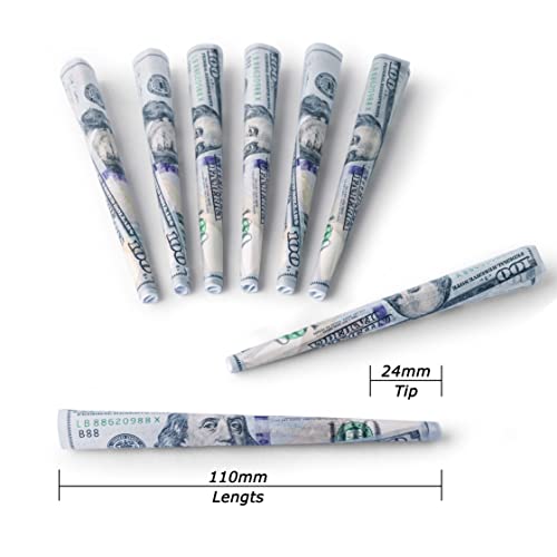 Cheemar 102 Pack Pre Rolling Cone Papers,Unique Design Dollar Pre Rolled Cones With Filter Tip 110Mm King Size Cigarette Rolling Papers #TOP2