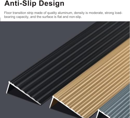 Heavy-Duty Aluminum Floor Trim Strip for Step Tread Edge Protectors, Non-Slip L-Shaped Corner Guard Edging, 150cm (59in) - Durable Floor Joining Solution