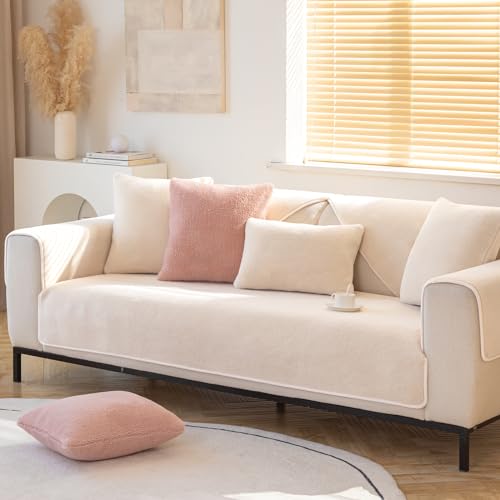 IMSGVIFO Samt Sofabezug 1 2 3 4 Sitzer, L Form Sofaüberwurfe, Ecksofa Sofa überzug Pets Dog Couch überzug Anti-rutsch Sofaschutz, Ultra Weicher Sofaschoner