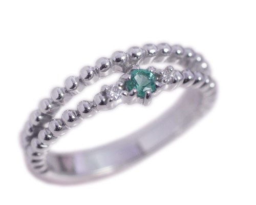 K10エメラルドピンキーリング(マザー)