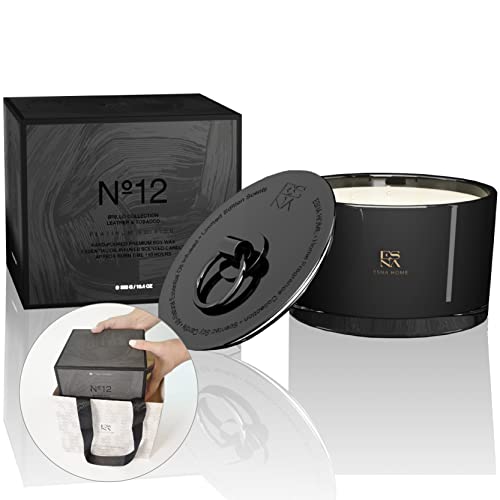 ESNA HOME 3 Wick Luxury Aromatherapy Lemongrass Scented Candle X Large 194oz 110h Essential Oil Burn with Premium Gift Bags with Fabric Ribbon Handles Size 78 69 inch