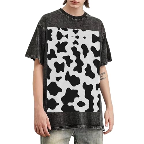 T-shirt baggy homme motif vache le confort d'un haut unisexe ample en coton épais
