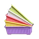 L/G 5 macetas rectangulares de plástico para jardín, variedad de colores, verduras que crecen