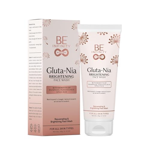 Image of Gluta-Nia Brightening Face Wash | Rejuvenating Cleanser with Glutathione, Hyaluronic Acid & Kojic Acid | Radiance Boosting & Suitable for All Skin Types | 60g Each (Pack of 2)
