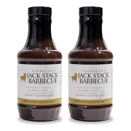 Jack Stack Honey Chipotle Barbecue Sauce - Kansas City BBQ Sauce - Sweet Heat KC BBQ Sauce (2 Pack, 21oz Bottles)