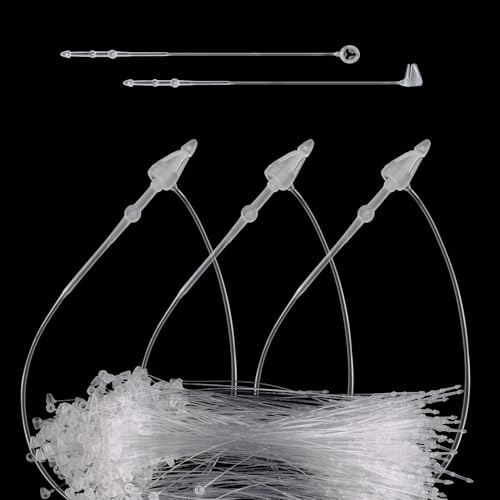 1000Pcs Hang Prices Tag Fasteners, 5 Inch Snap Lock Pins Plastic Tags for Clothing Mark Shoe Bag Jewelry Security Loop Fasteners Retail Store Supplies (Clear)
