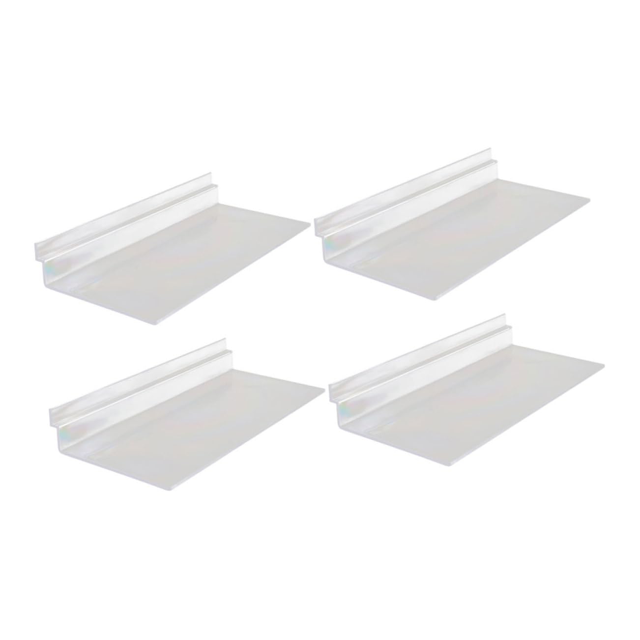 5 Set transparente Schuh-Display-Regale Slatwall Aufbewahrung für Schuhe und Accessoires, vielseitiges Design für Einzelhandel, 4 Stück je Set