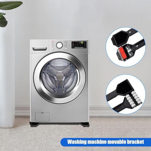 Support roulette machine a laver extensible pour frigo et seche linge - 4