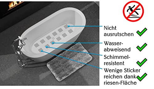 cocofy Antirutsch Duschaufkleber transparent XXL groß 15x15 cm Antirutsch für Badewanne und Dusche BPA frei
