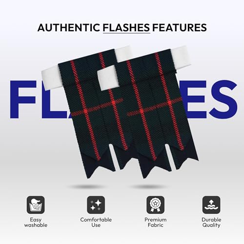 Image of Scottish Tartan Kilt Flashes with Elastic Adjusters