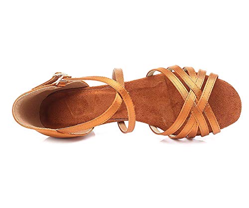 Missfiona Girls Knitted Straps Latin Dance Shoes Soft-Sole Ballroom Dancing Sandals thumb #2
