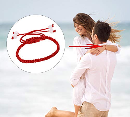 Penta Angel Red Kabbalah Hand String 12Pcs Adjustable Braided Good Luck Cord Bracelet Strap For Protection Success Friendship Graduation Birthday Lovers Gift For Men Women Girls Boys #TOP6
