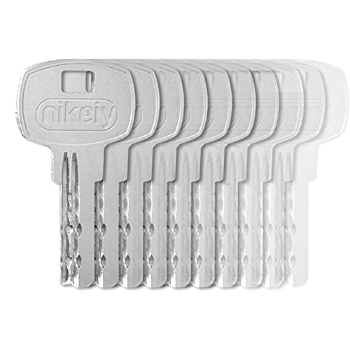 GERCAR Lot de 3 clés de rechange pour cylindres à bouton et doubles de 60, 70, 80, 90 mm, clé supplémentaire à fermeture identique/différente, pour serrurier (3 pièces)