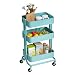 Produktbild OFCASA Küchenwagen 3-Etagen Rollwagen 4 Rollen Küchenwagen Edelstahl Silber Servierwagen Allzweckwagen Roll Regal für Küche und Büro Servierwagen 35 * 45 * 78cm