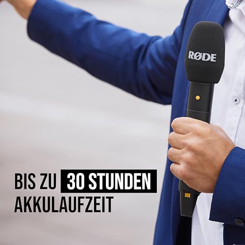 RØDE Interview PRO Drahtloses Handheld-Kondensatormikrofon mit einer Kapsel in Rundfunkqualität und 32-Bit-Float-On-board-Aufzeichnung für Content-Erstellung, Medien und Interviews