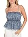 GUESS Womens Sleeveless Tiffany Peplum Top, Fog Gray Multi, Medium