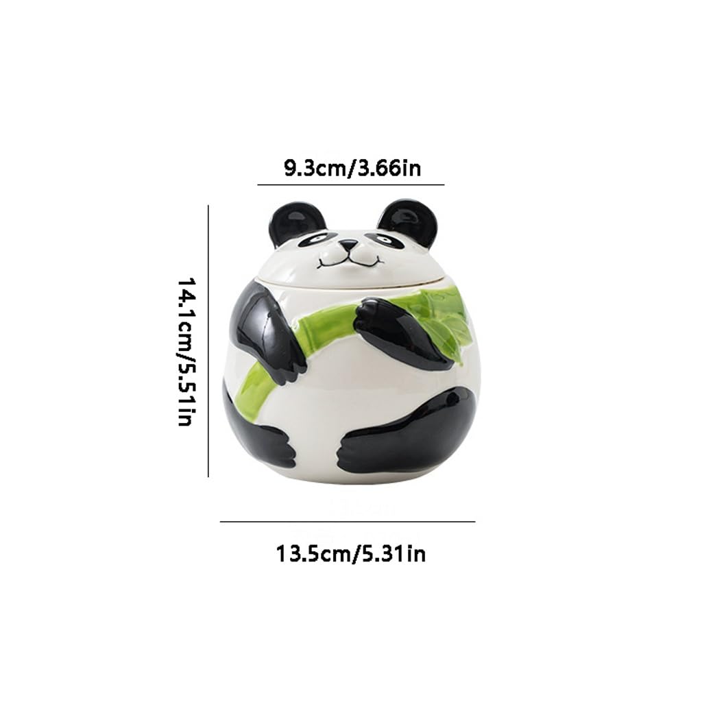 LYGSWDB Puszka na herbatę Panda, kreatywna puszka na herbatę, zamknięta, odporna na wilgoć puszka ceramiczna, puszka do przechowywania herbaty Pojemnik na herbatę