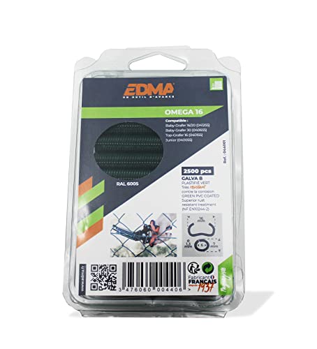 Agrafe Omega 16 galva plastifié vert pour réparer un grillage distendu
