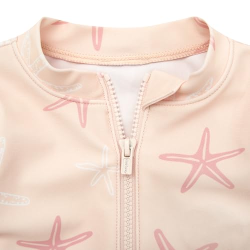 Image of Gerber Baby Girls' Toddler Long Sleeve One Piece Rashguard Swimsuit