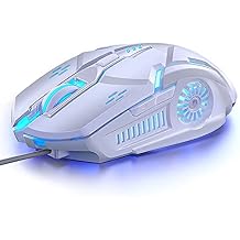 Gaming Mouse Wired USB Computer Mouse for Gaming & Daily, Chroma RGB Backlight with 4 Adjustable DPI Max 3200DPI Comfortable Grip Ergonomic Mouse for PC Laptop Mac Windows White