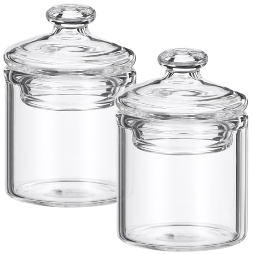 Décoration de maison de poupée : lot de 2 boîtes miniatures en verre réalistes