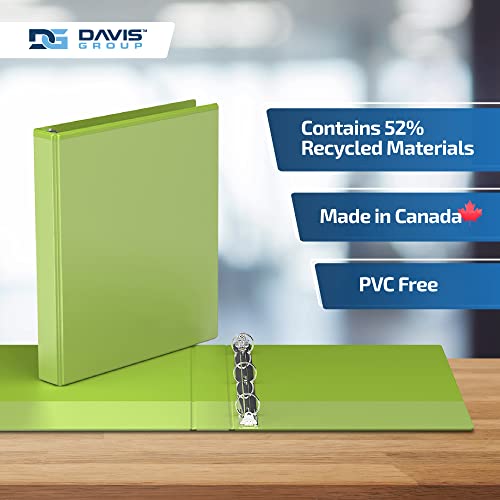 Image of Easyview 3-Ring Binder, Clear-View Cover, 1 inch Round Rings, Lime Green, 6 Pk | Heavy-duty binder, fits 8.5 inch x 11 inch paper, customizable cover, made in Canada, ideal for school or office use