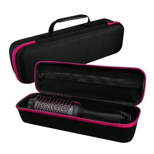 Image of Hard Carrying Case for Revlon Hair Dryer Brush Original 1.0 /Plus 2.0,Portable Travel Storage Bag Compatibility with All Brand Hot Tools Volumizer Hot Air Brush (Rose Red)