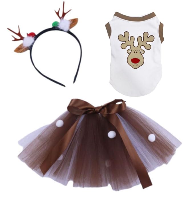 Accessoires cheveux renne blanc XXXL extensibles et confortables pour chiot