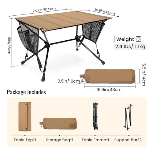 Table camping pliante ultralégère avec bureau enroulable stable - 4