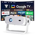 Wielio 2026 New Google TV Projector Built-in Apps Native 1080P 4K Supported WiFi 6 Bluetooth 5.2, 35000 Lumens, Low Fan Noise (